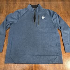 Alaskan Hardgear 1/4 Zip Long Sleeve Pullover Blue Polyester Men's Size Large